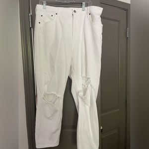 Abercrombie & Fitch The Mom High Rise Curve Love white denim jeans-size 16